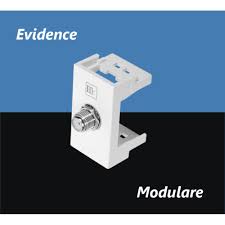 Módulo Tomada Antena De TV Para Cabo Coaxial De 75 OHMS 0109 Modulare / Evidence / Blanc Mais - Fame
