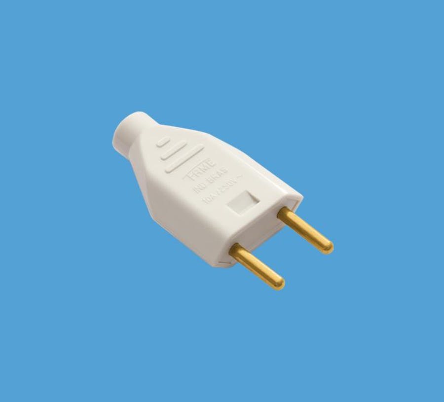 Plugue 2P Junção Macho 20A/250V Cinza 1420 Sobrepor - Fame