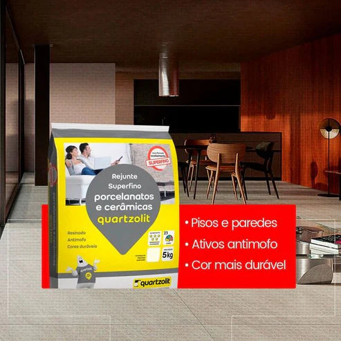 Rejunte Porcelanato Cinza Artico 1kg - Quatzolit