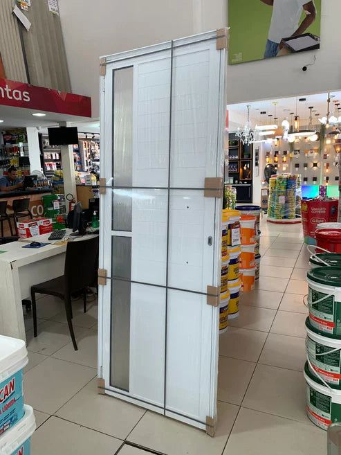 Porta Alumínio Lambril 210X90 Direita Vertical Com Puxador 67750 - Mugitec