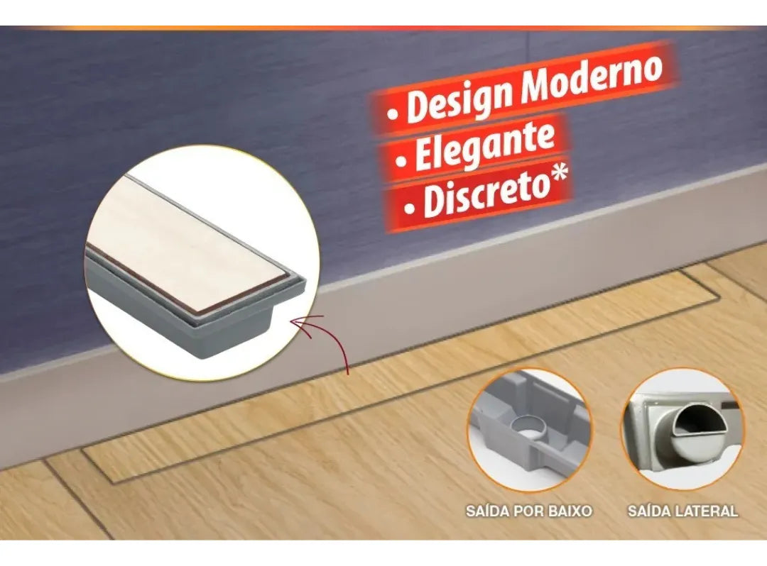 Ralo Inteligente Sifonado 7X70 CM Saída Por Baixo 2192 - Costa Navarro