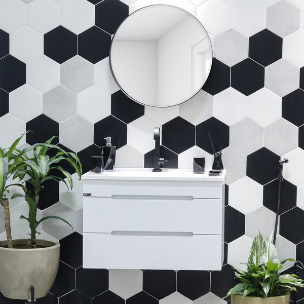 Revestimento Fachada Hexagonal White 22,8x22,8 Acetinado - Ceral