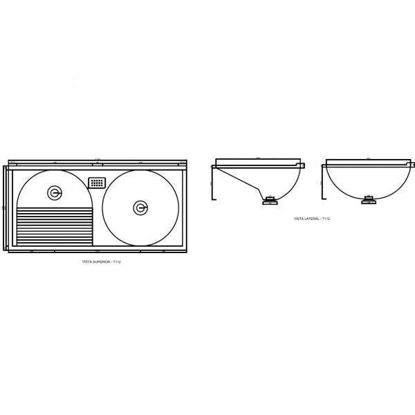 Tanque 45 Litros 112X53 Marmofibra Branco - Decoralita