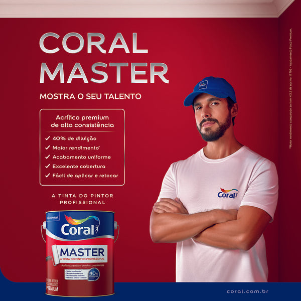 Tinta Master Branco 0,900L - Coral