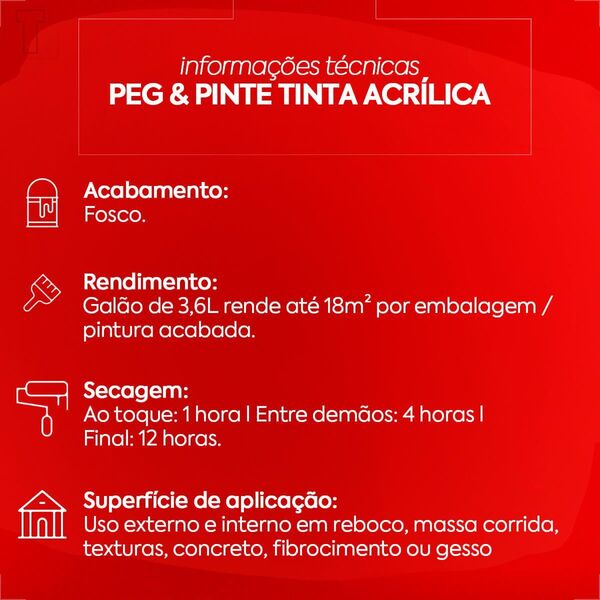 Tinta Acrílica Peg & Pinte 3,6L Amarelo Canário - Eucatex