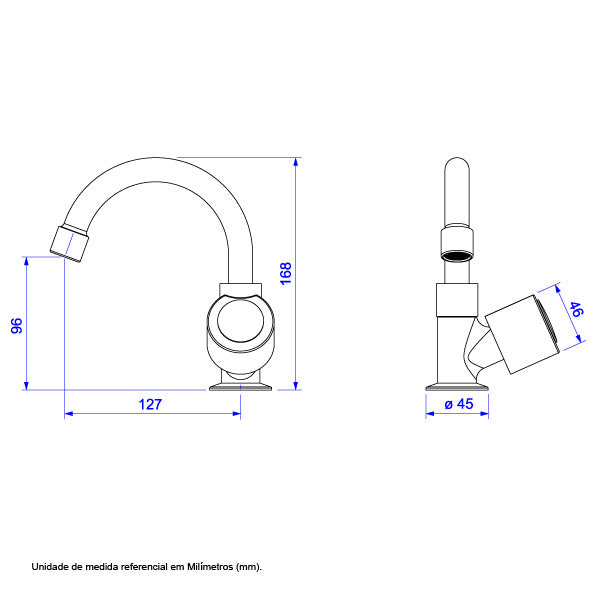 Torneira para Lavatorio Bica Média Cromada Targa 1196 C40- Deca