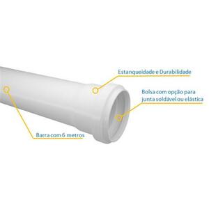 Tubo Esgoto 75 MM 6 Metros - Tubozan