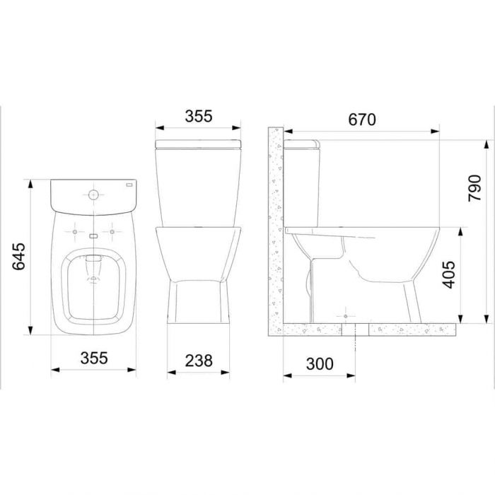 Kit Bacia P/Caixa E Caixa Acoplada Suite Branco - Celite