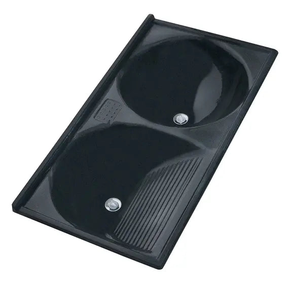 Tanque 100 Litros 140X65 Mármore Sintético Granitado Preto Premium - Decoralita