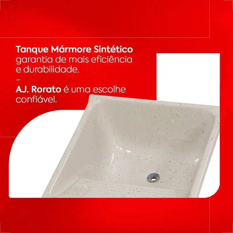 Tanque Sintético Bancada 60X60 Travertino  - AJ Rorato