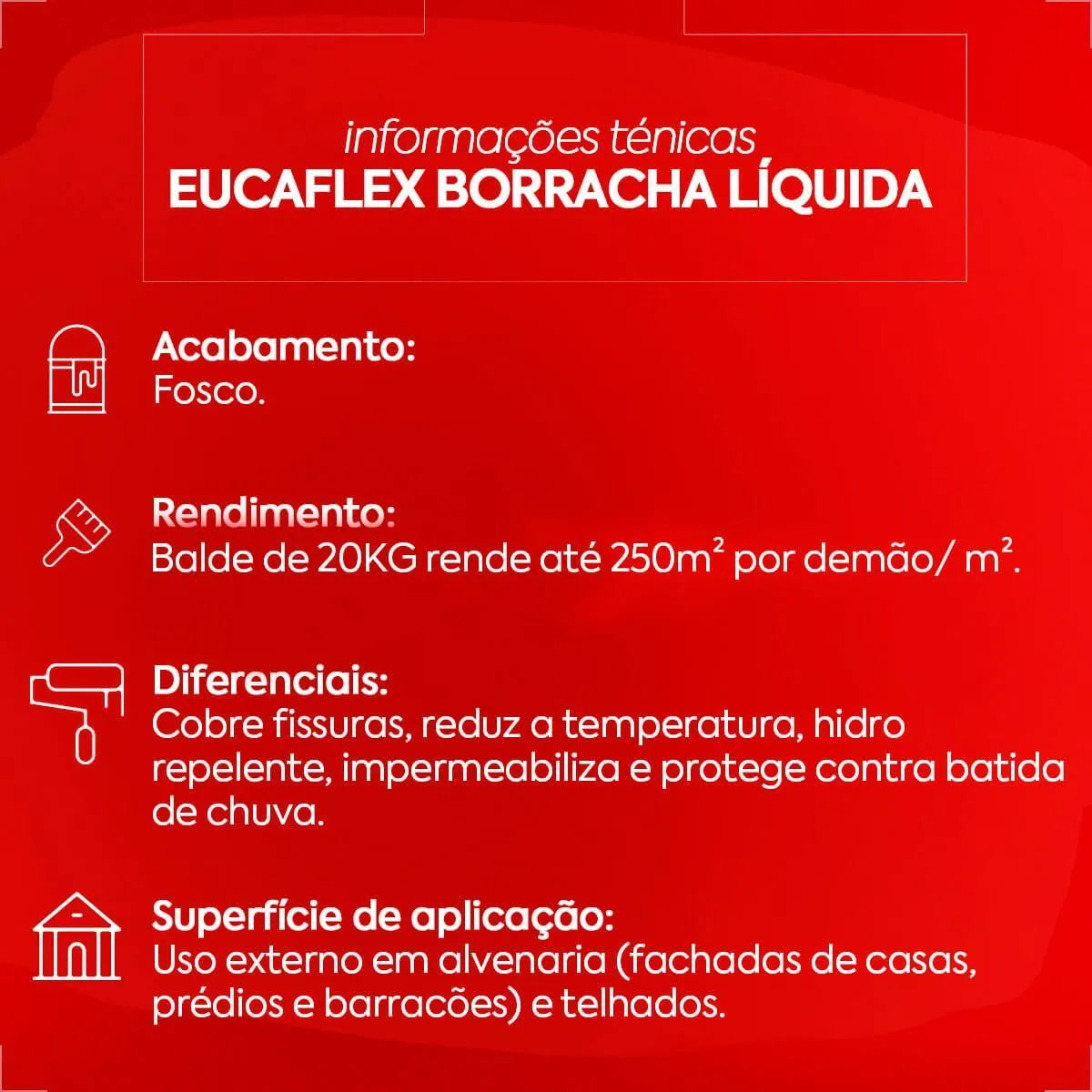 Tinta Borracha Líquida Branca 20 Kg  - Eucatex