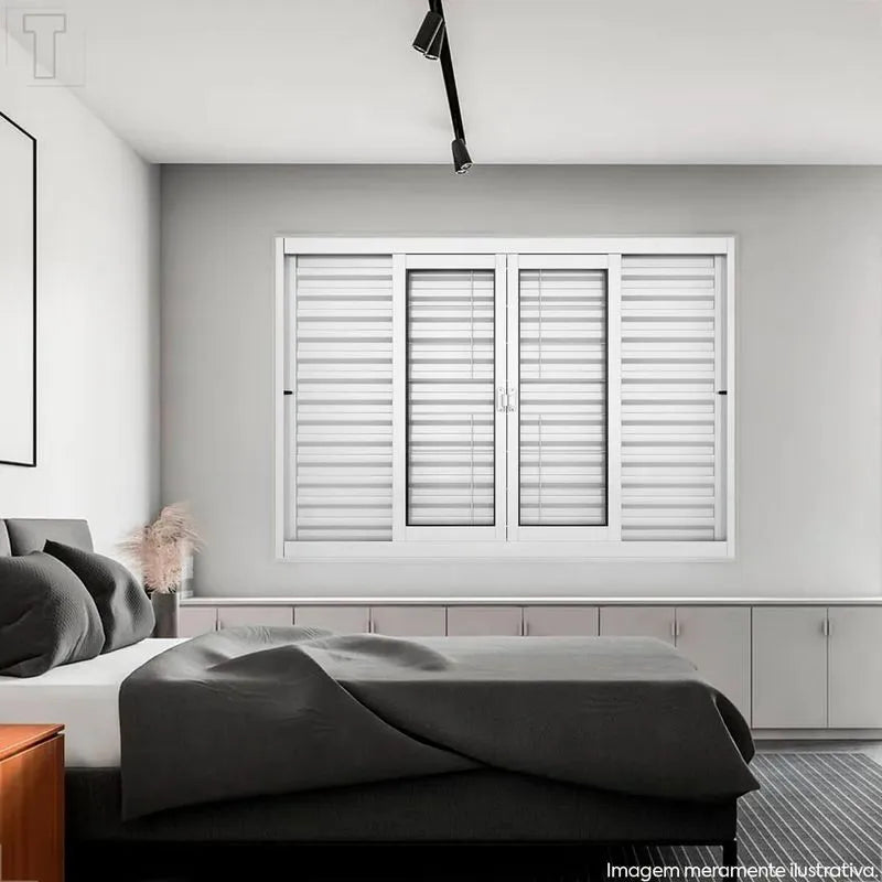 Veneziana Branca Realiza 100X120 6FLS Grade Quadriculada 104528 - Vitralfer