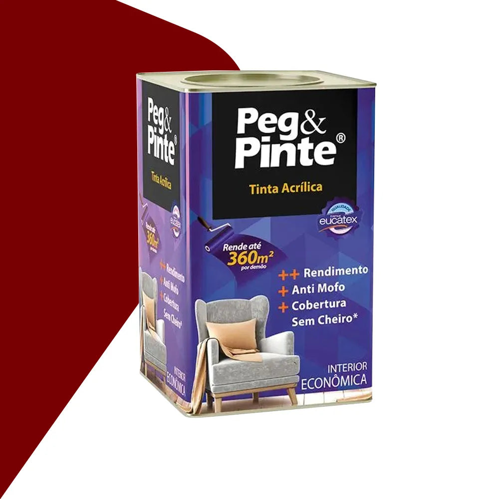 Tinta Acrílica Peg & Pinte 18L Rubi - Eucatex