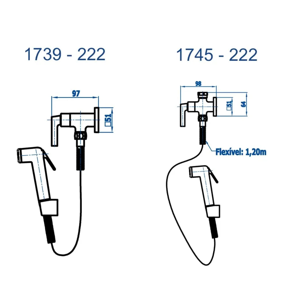 Ducha Higiênica Fani 1739 C222 Com Gatilho 1,20 - Fani