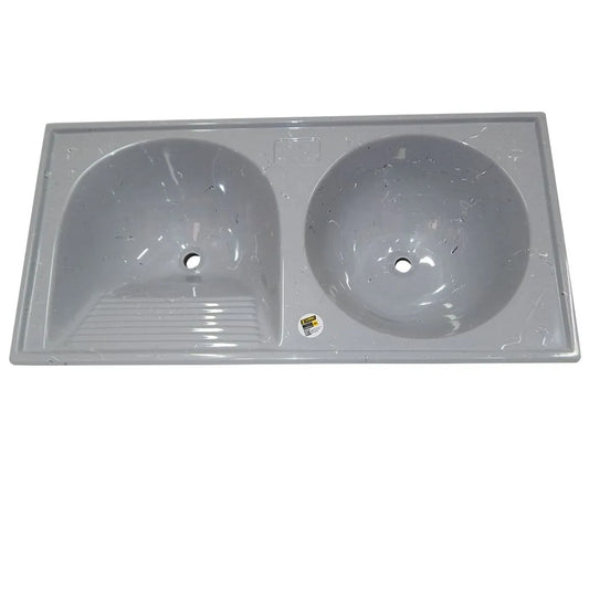Tanque 100 Litros 140X65 Mármore Sintético Granitado Cinza Premium - Decoralita