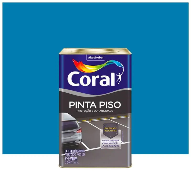 Tinta Para Piso Azul 18 Litros - Coral