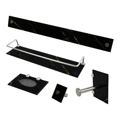 Kit Acessorio 5 Pçs Reto Calacata Preto - VMEX