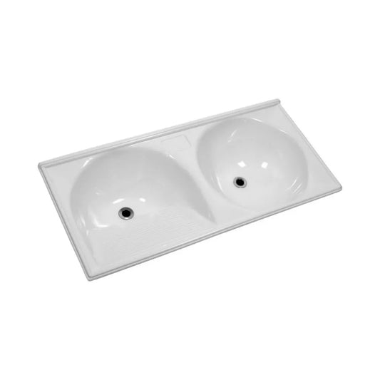 Tanque 37 Litros 102X50 Mármore Sintético Gelo Pratika - Decoralita