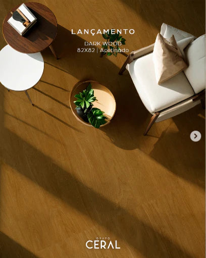 Piso 84X84 Acetinado Dark Wood - Ceral