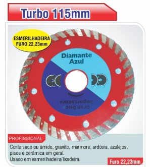 Disco Rebolo Diamantado Turbo 115MM 341 Para Esmerilhadeira - Gran Disco