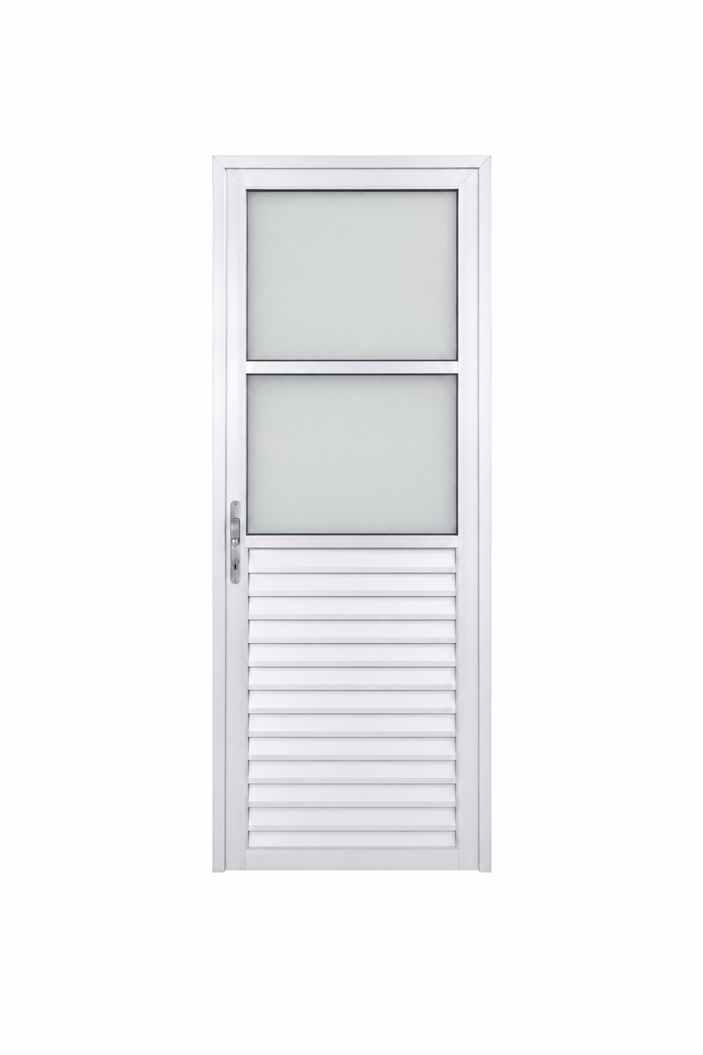 Porta Aluminio Direita Veneziana Com Vidro 210X80- Mugitec