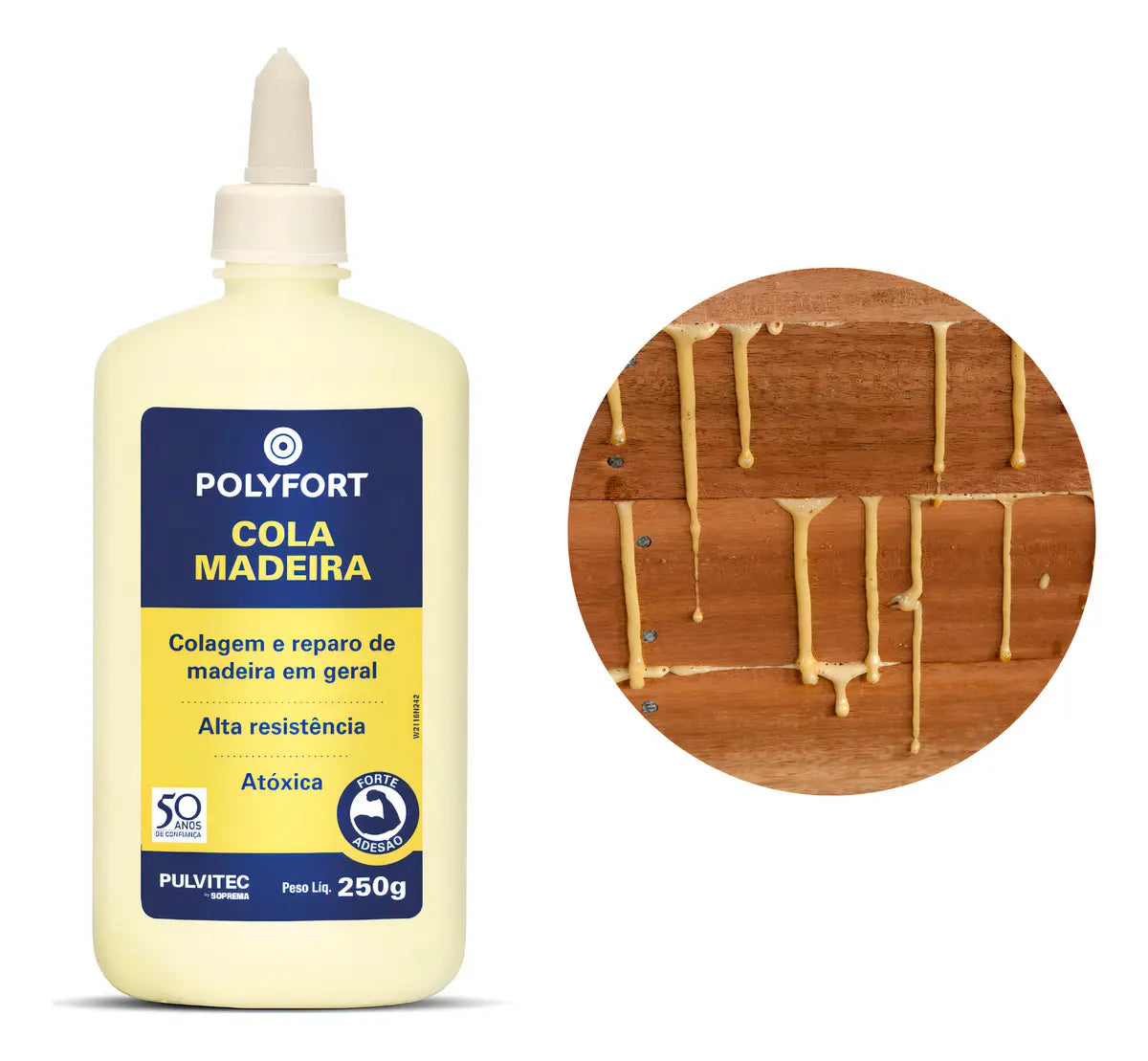 Adesivo Cola Madeira Polyfort 250g - Pulvitec