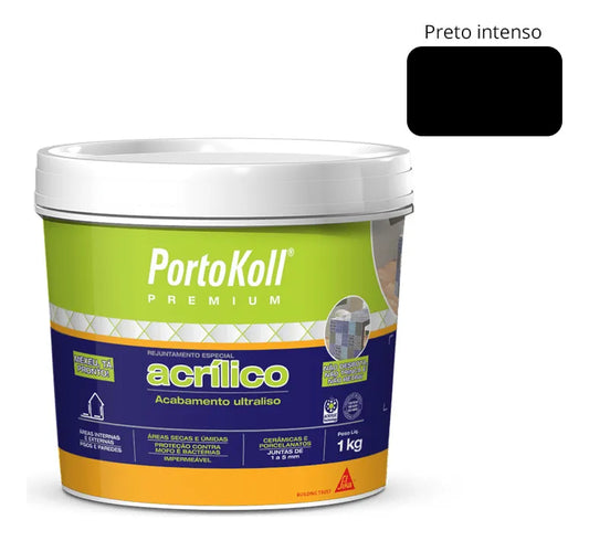 Rejunte Acrílico Preto Intenso 1 Kg - Portokoll