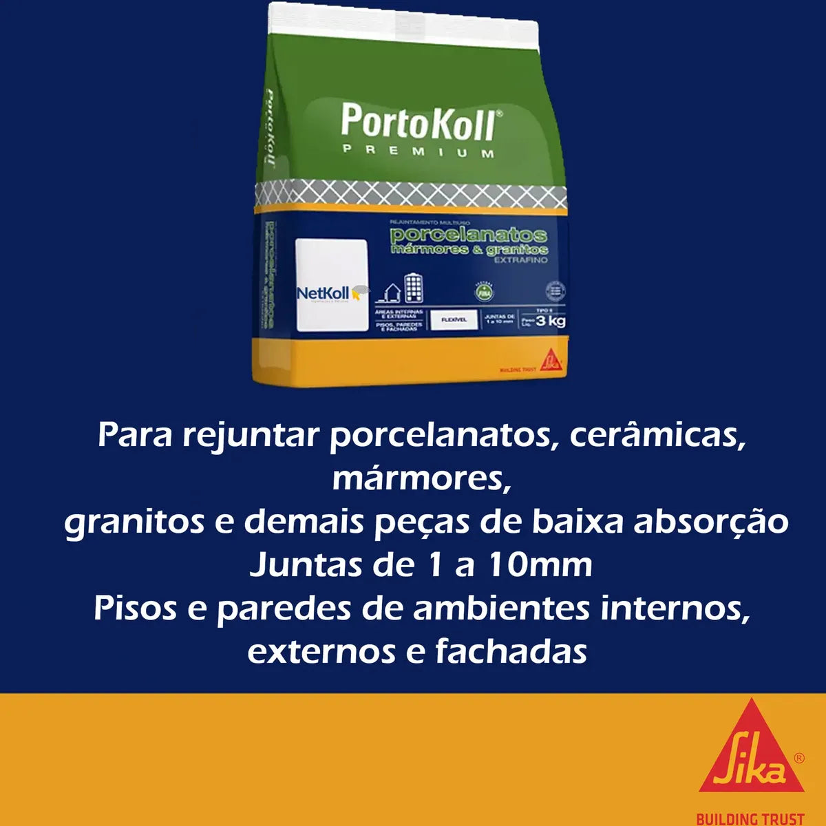 Rejunte Porcelanato Preto 3 Kg  - Portokoll