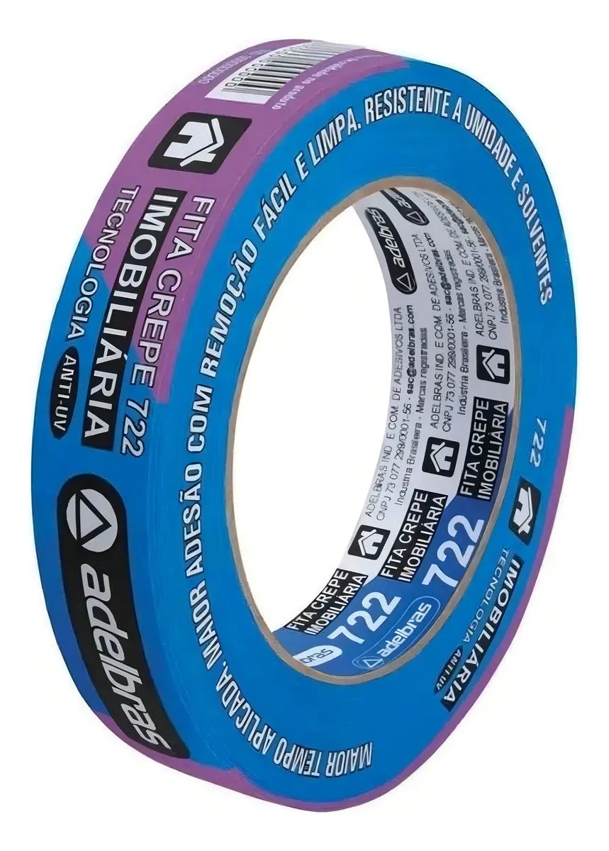 Fita Crepe 24MM X 50MT Azul 722 - Adelbras