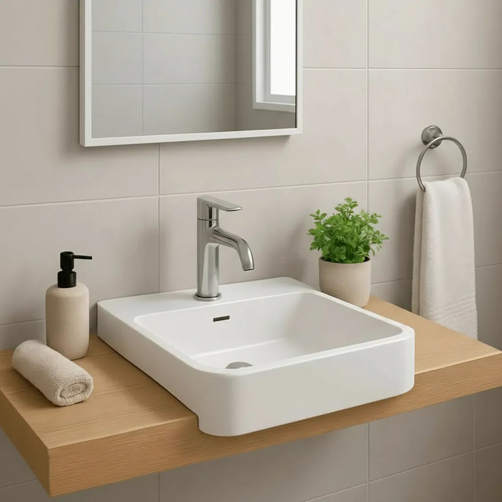 Cuba Semi-Encaixe Forefront 1 Furo 46X43Cm Branco - Kohler