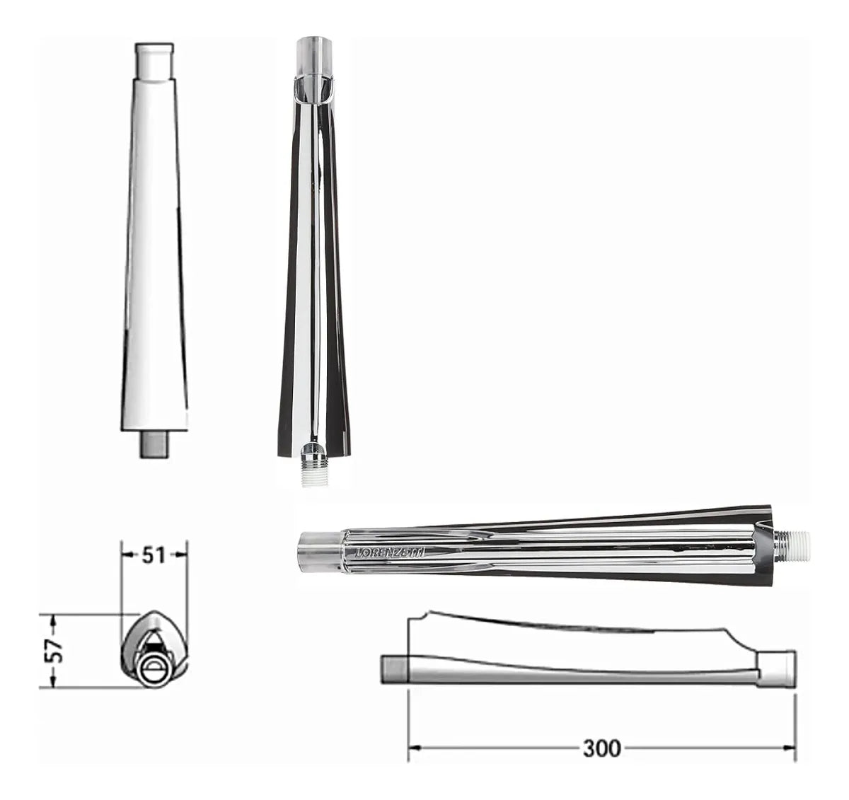 Braço Para Chuveiro Cromado 016 - Lorenzetti