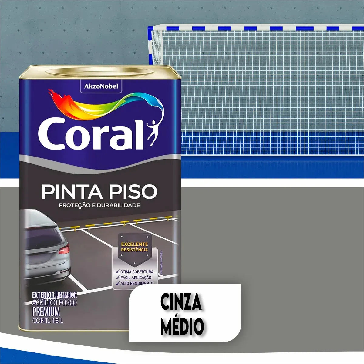 Tinta Para Piso Preto 18 Litros - Coral