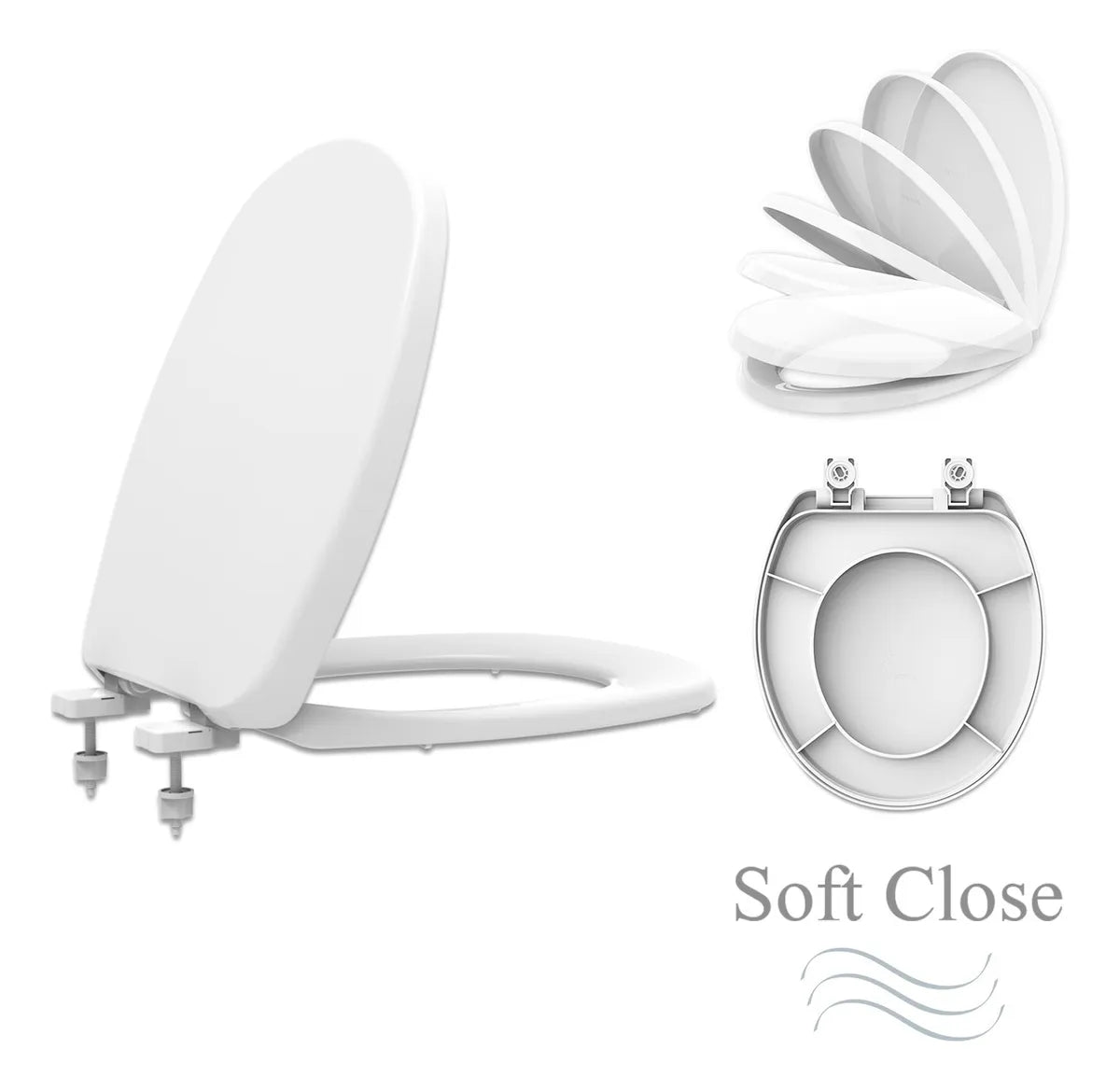 Assento Sanitário Uiversal Solution PP Soft Close Branco - Tupan