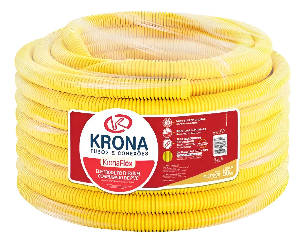 Eletroduto  25mm Amarelo Rolo 50mt - Fortlev