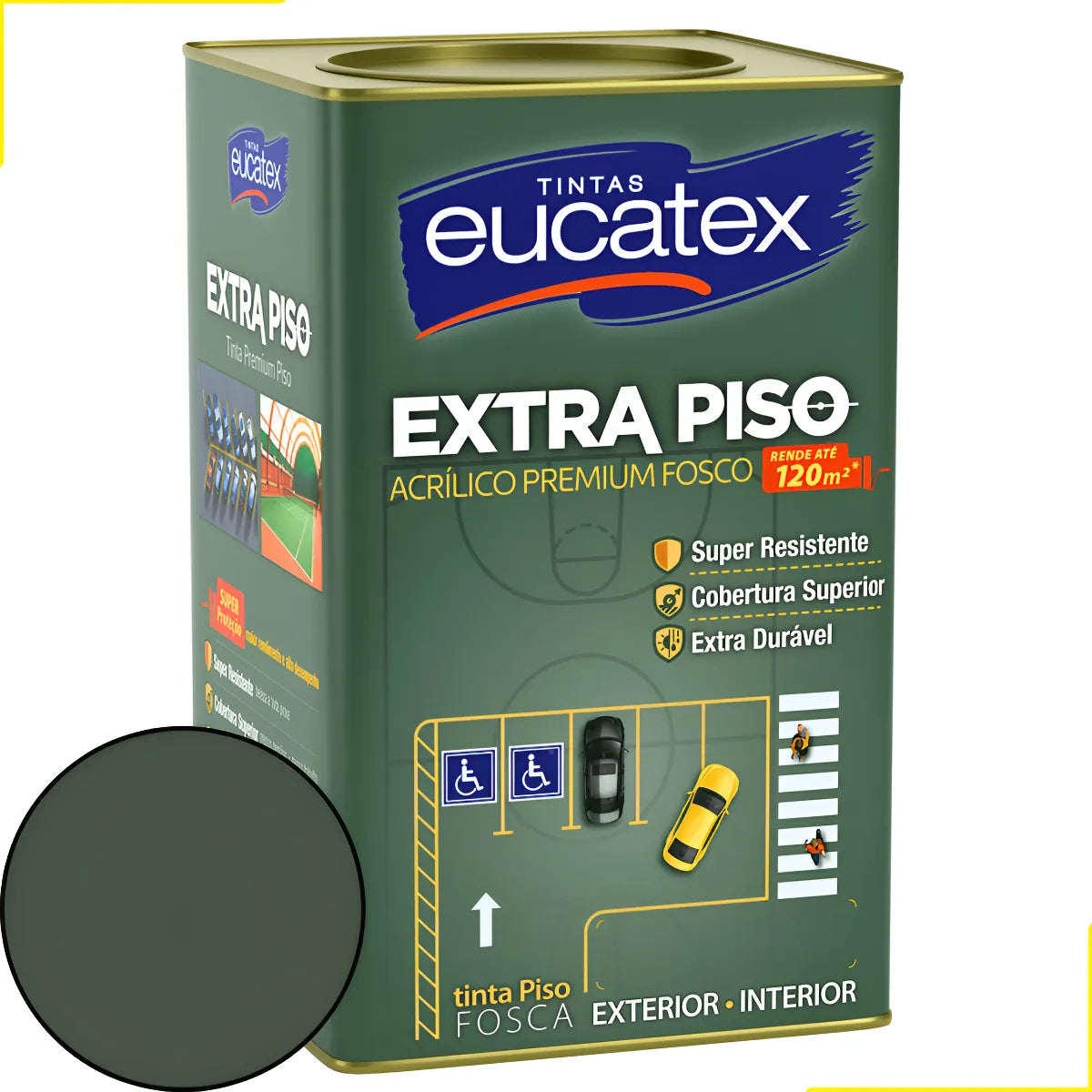 Tinta Acrílica Para Piso 18L Cinza Escuro - Eucatex