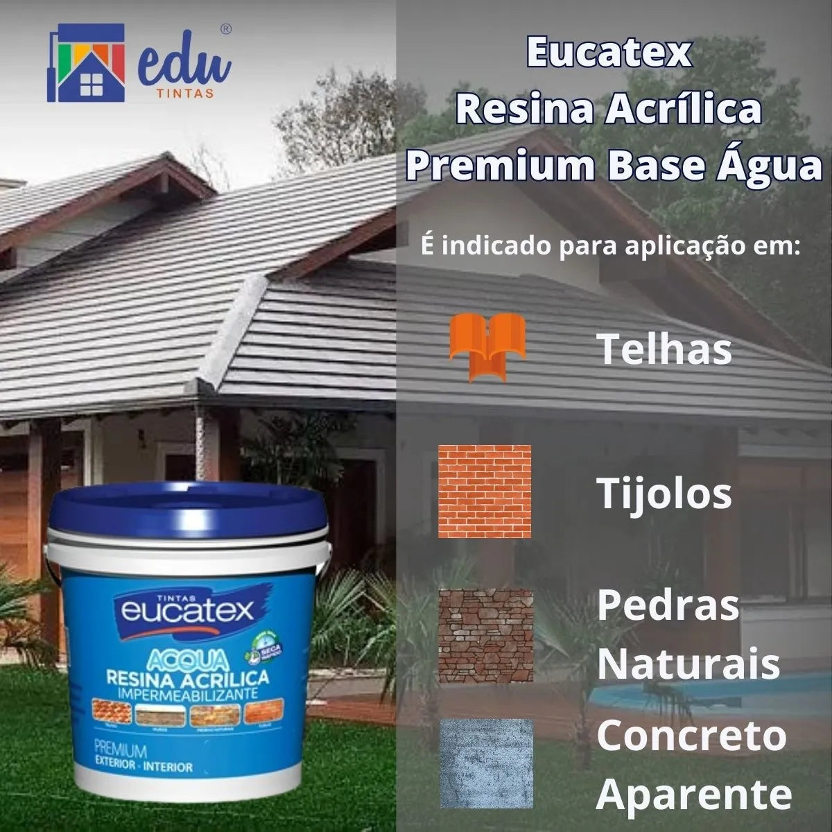 Resina Acrílica Base De Água 3,600 LT Incolor - Eucatex