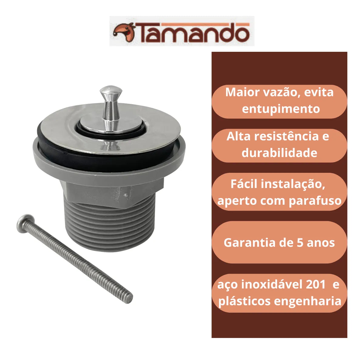 Valvula Para Lavatorio Universal 11/4 Plastico + Inox - FLVX