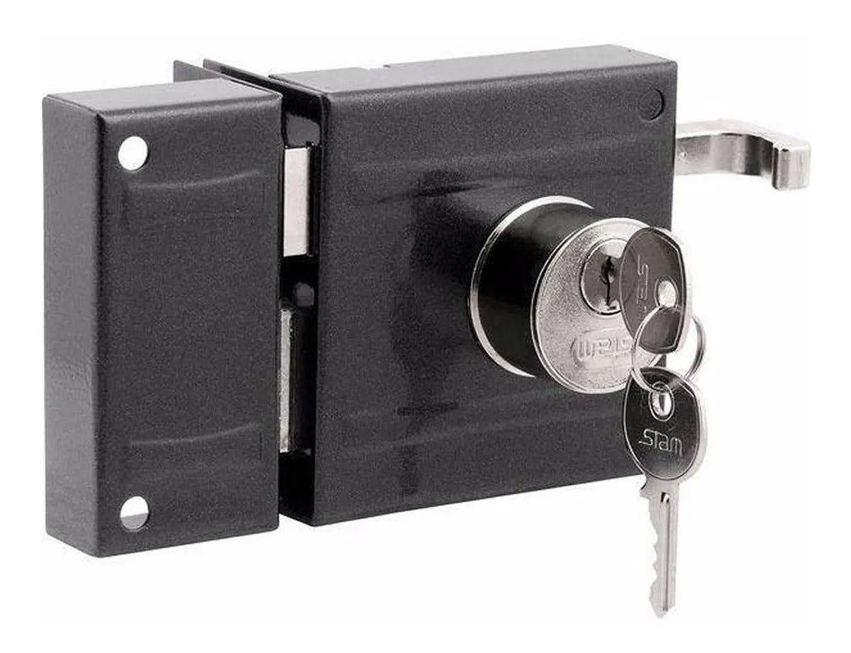 Fechadura 701/100 Serralheiro Preto Fosco Inox - Stam