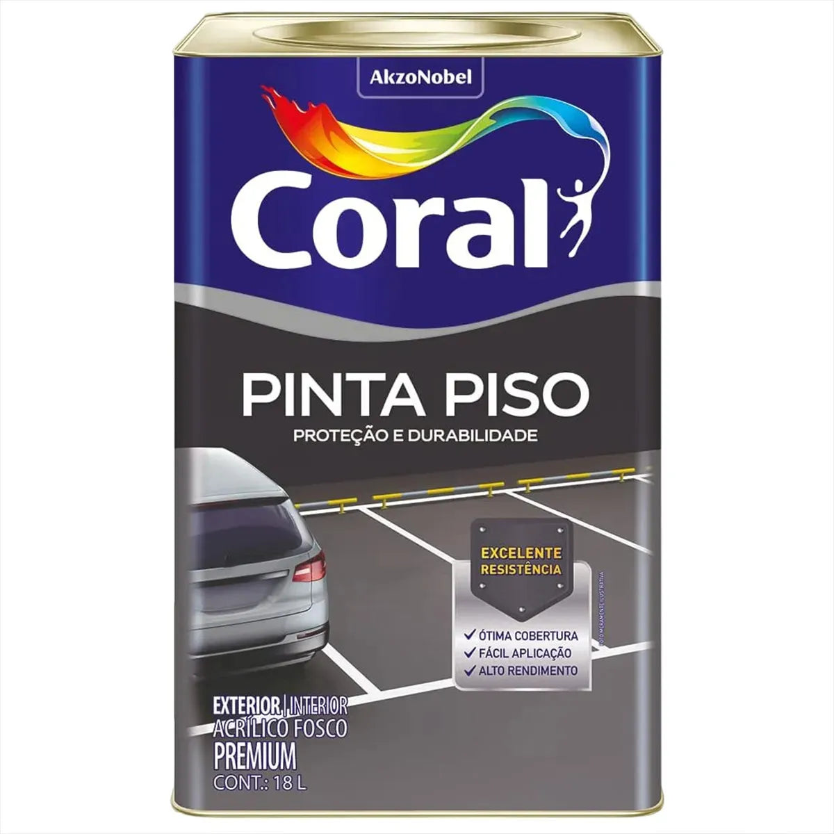 Tinta Para Piso Preto 18 Litros - Coral