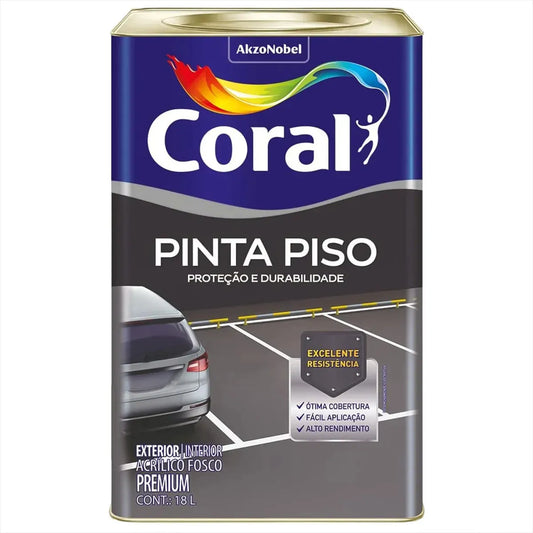 Tinta Para Piso Preto 18 Litros - Coral