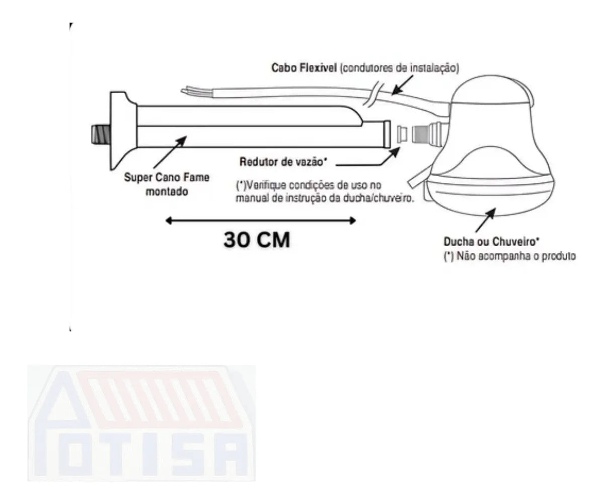 Braço Chuveiro Branco Ref.660 - Fame