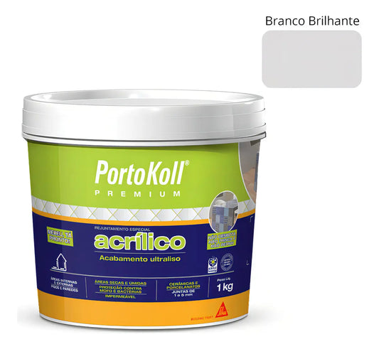 Rejunte Acrílico Branco Brilhante 1 Kg - Portokoll
