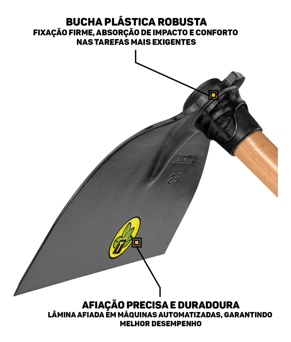 Enxada 2.5 Larga Com Cabo 145CM - Tramontina