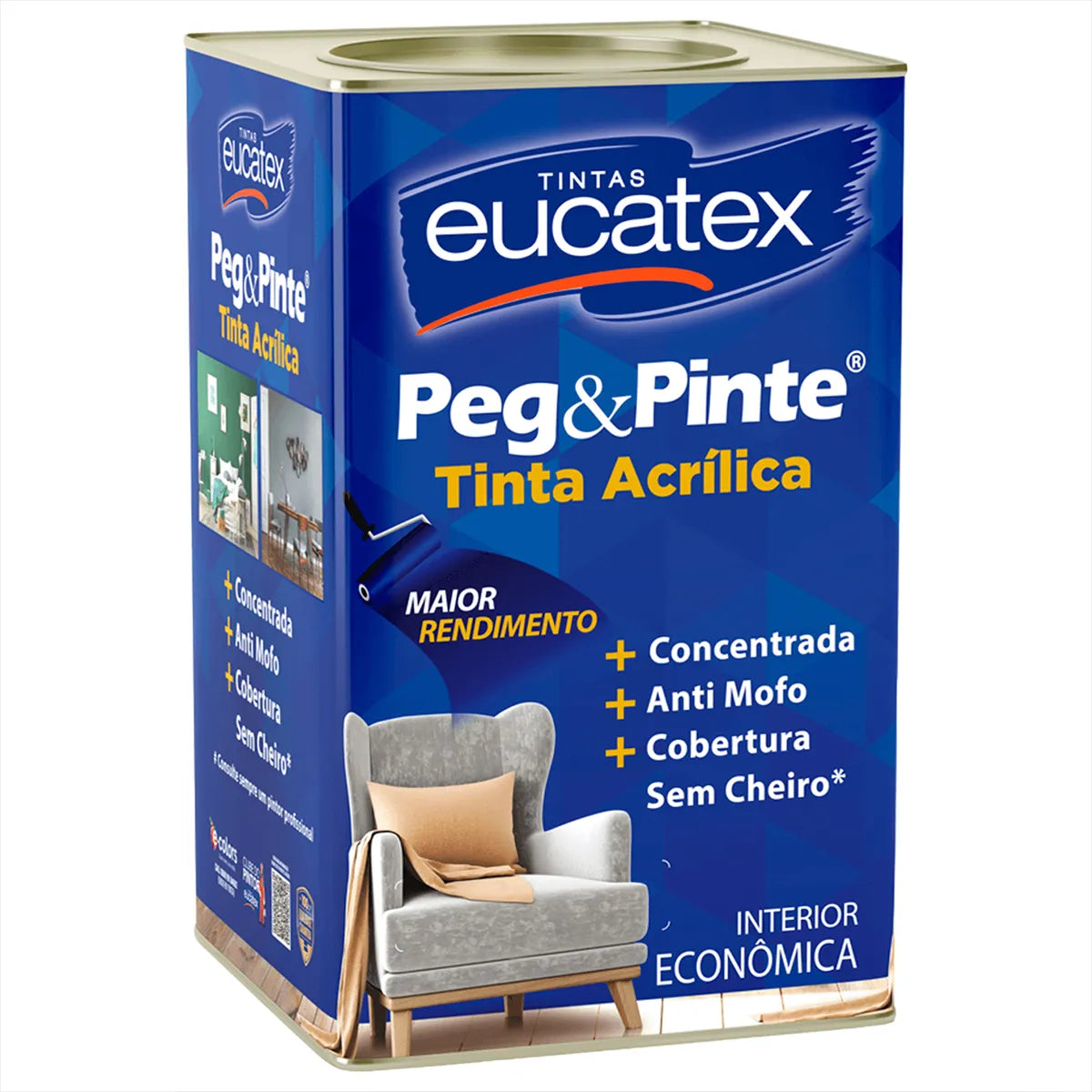 Tinta Acrílica Peg & Pinte 18L Azul Navegante - Eucatex