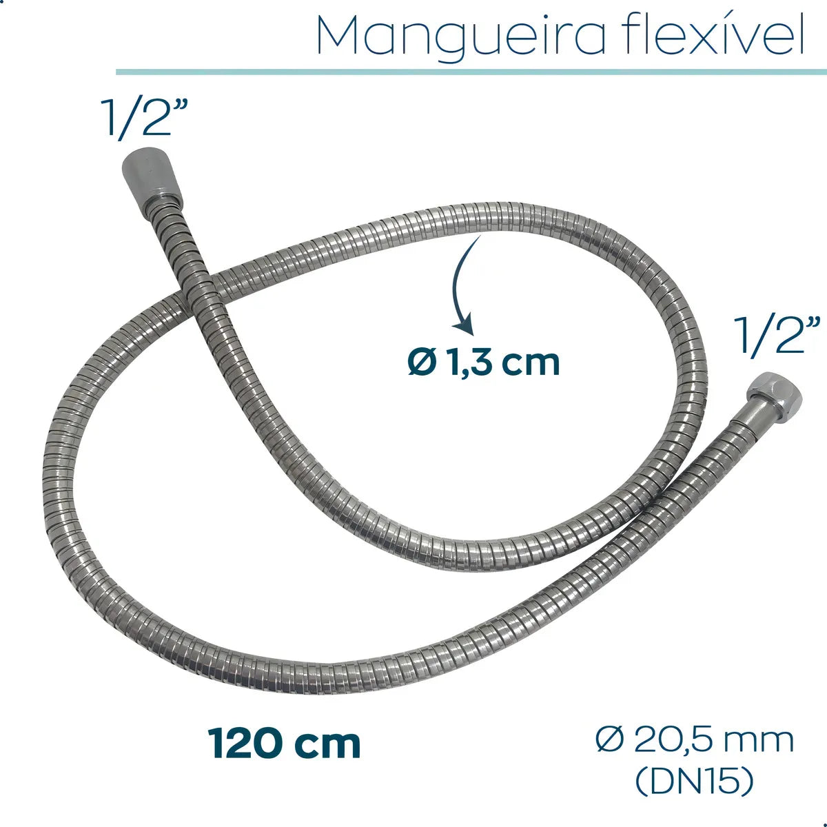 Engate Flexivel Inox para Ducha 1,20 192 - Furkin