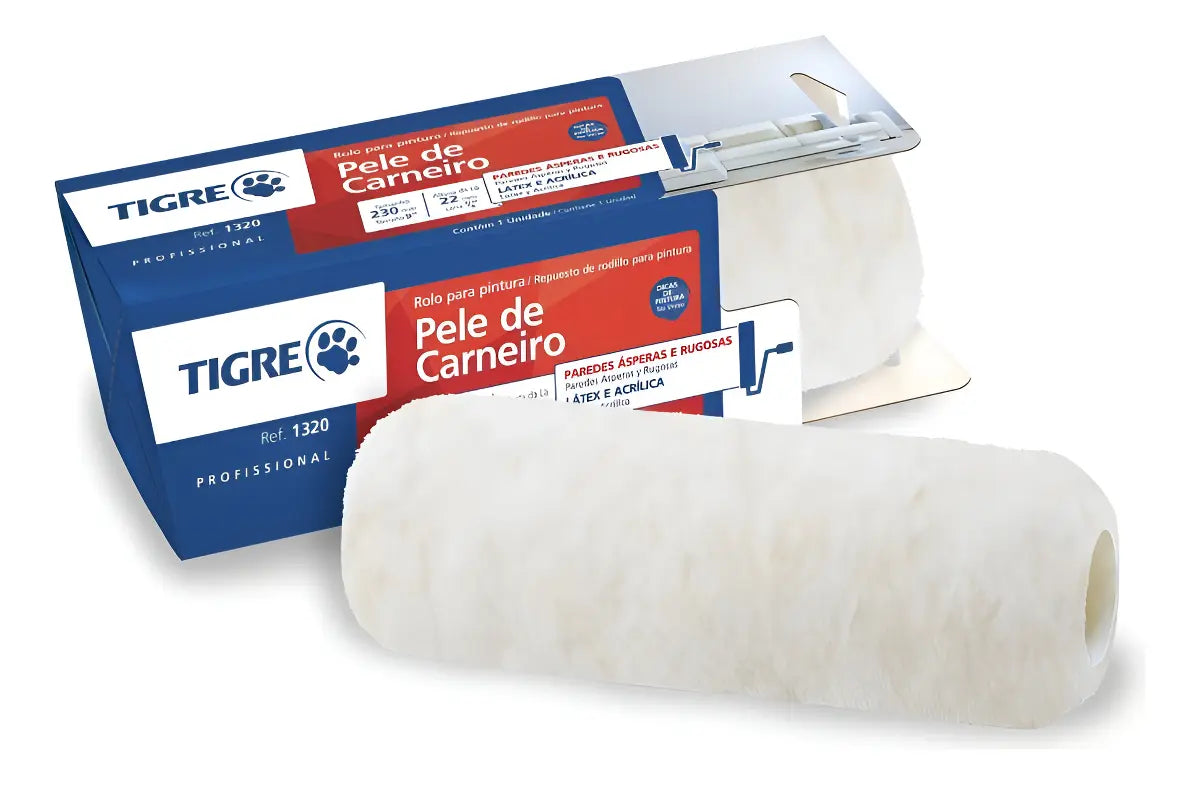 Rolo de Lã Carbeiro 1320 23 CM  - Tigre