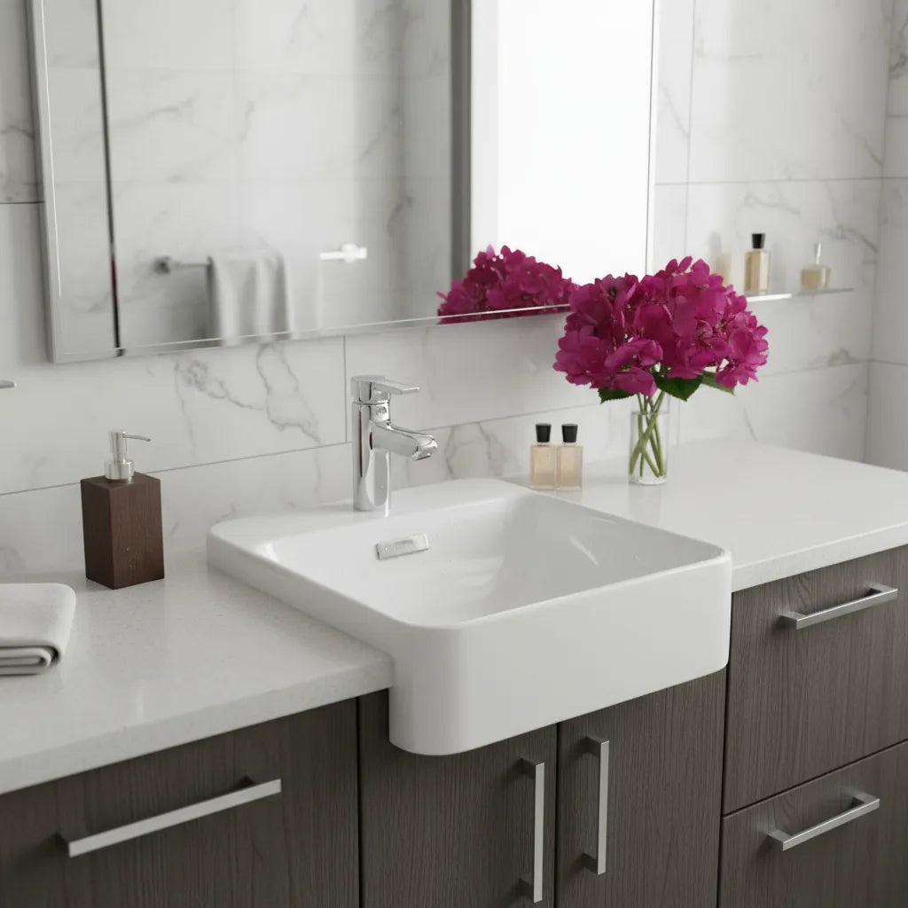 Cuba Semi-Encaixe Forefront 1 Furo 46X43Cm Branco - Kohler