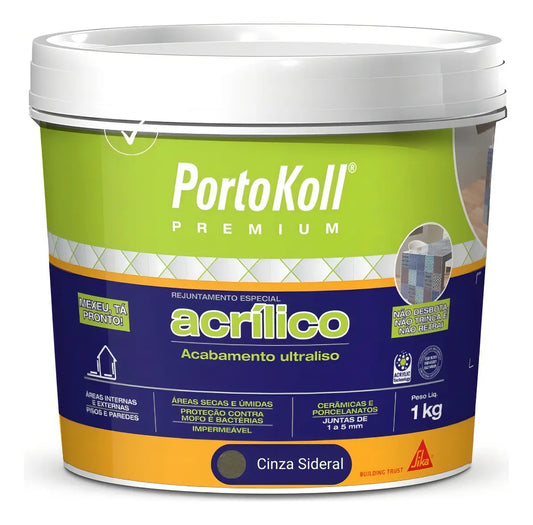 Rejunte Acrílico Cinza Sideral 1 Kg - Portokoll
