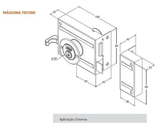 Fechadura 701/100 Serralheiro Preto Fosco Inox - Stam