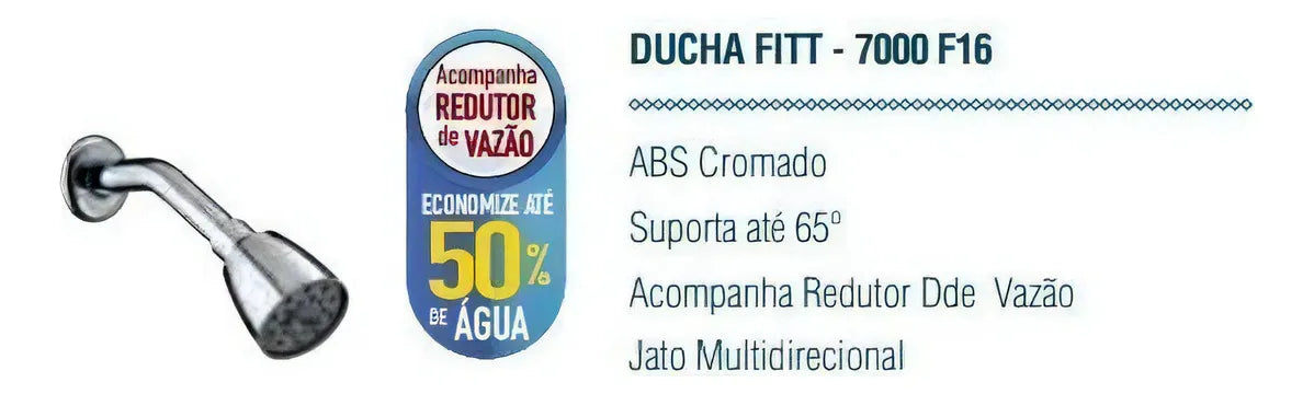 Ducha Fria Fitt Cromada 700 F16 7140041 - Lorenzetti